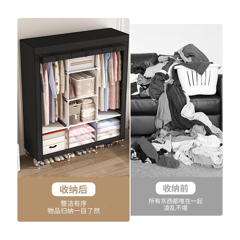 简易衣出租衣房用多功能防98130尘家用经济型收可纳加厚衣柜柜简