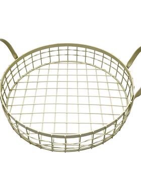 包铁艺面篮，沥水品J150427家居用铁艺收纳篮大容量收纳框