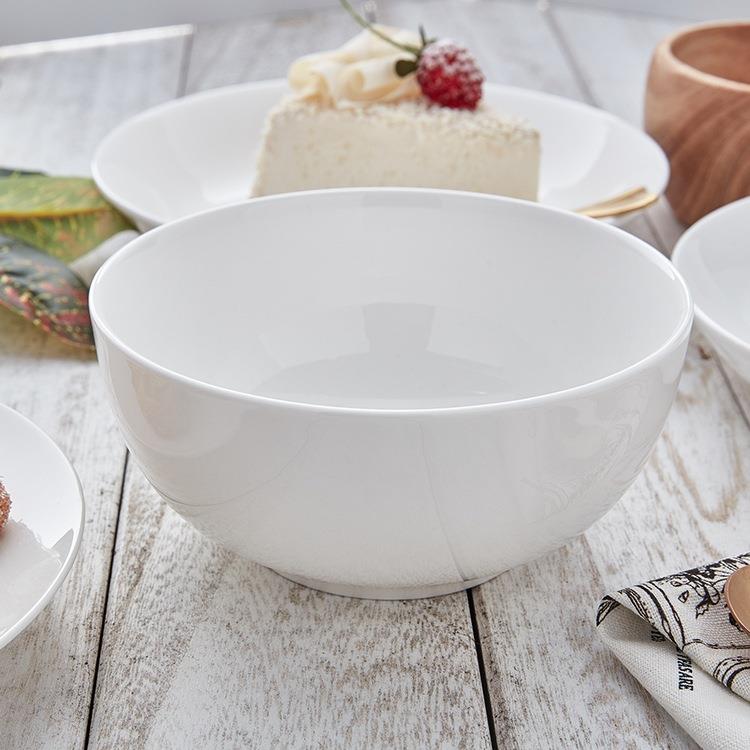 纯?RP4T折扣店白碗大号饭碗汤面碗用家山F75THSTH陶瓷碗泡面唐碗