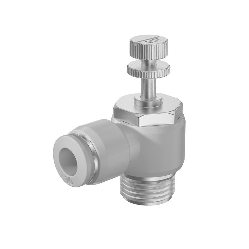 白色L型节流阀SL4/6/8/10 气管调速快插01/02/03/04 气动精品接头