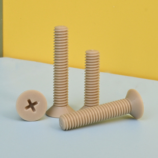 PEEK尼龙十字沉头螺丝平头高强度耐高温螺钉绝缘塑料螺栓M1.2M2M8