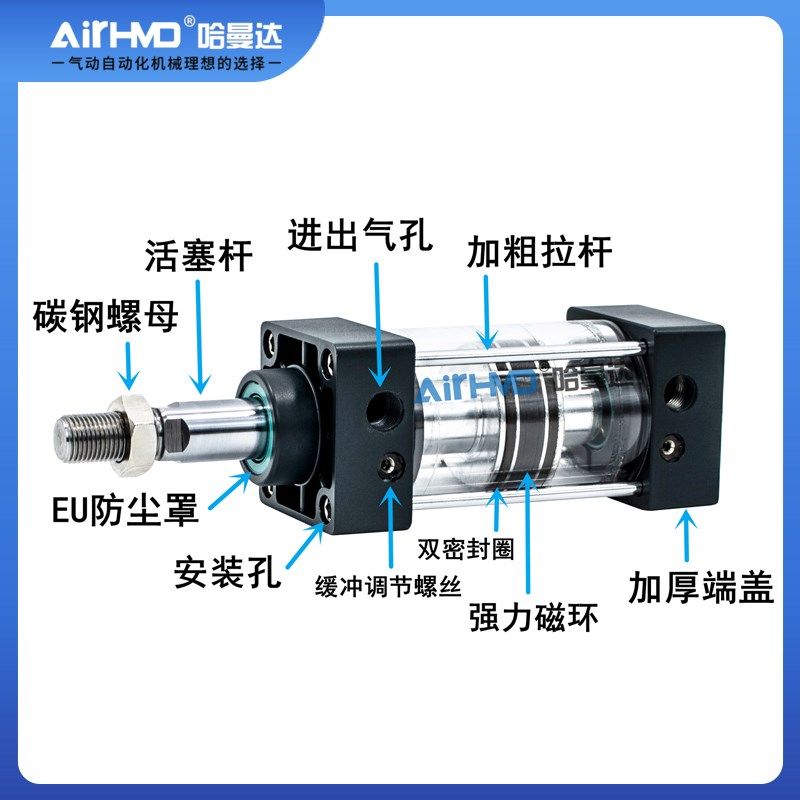 标准气缸小型气动大推力SC125*25X50X60X75X100X125X200X300X400S