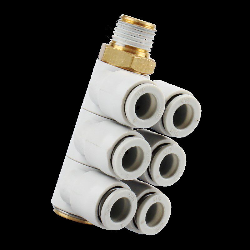 气动外螺纹六通双头3组接头KB2ZT/KQ2ZT06/08/10/12-01-02-03-04