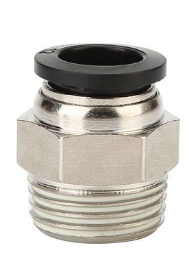 黑色PC6-01气动螺纹直通PC8-02快速接头PC4/6/10/12-M5-01-03-04