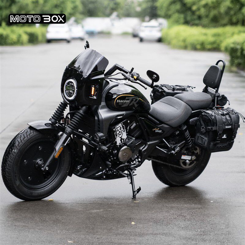 豪爵TR300Plus改装专用印第安风格大头罩猪头罩前挡风大风挡配件