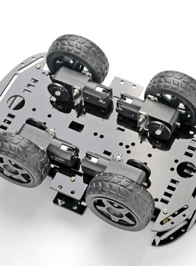 智能小车套件4WD四驱驱动黑色亚克力单片机编程机器人底盘套件DIY