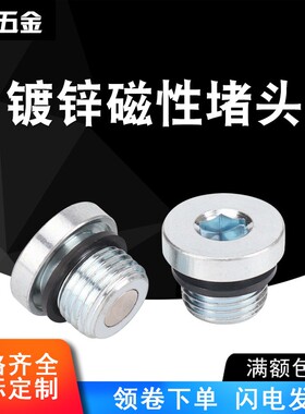 ED密封磁性内六角堵头磁铁油堵螺塞英制1/43/81/23/4M12M14M16M20