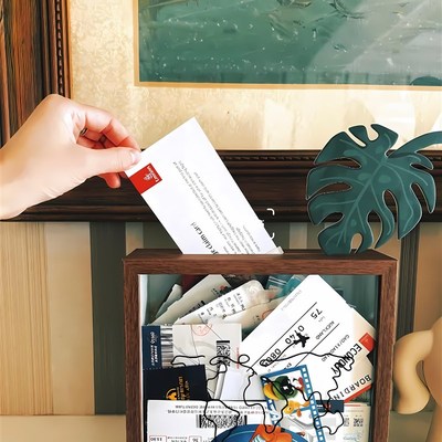 演唱会门票收纳票根收藏盒旅行记录相框明信片储存盒纪念品展示盒