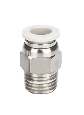 高仕达气管快速接头白色气动快插螺纹直通PC4M5/6-01/10-03/12-04