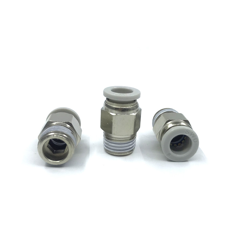 减压阀气缸气管白色快插接头PC8-02/03螺纹直通4/6/8/10/12mm