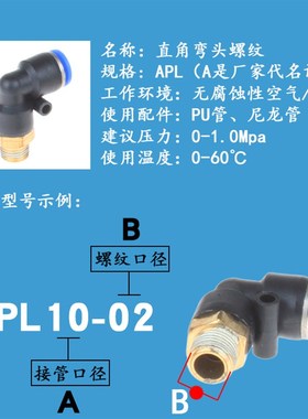 气缸接头连接配件气动气管快插快速接头PL06-01PL6M5PL802PL1002