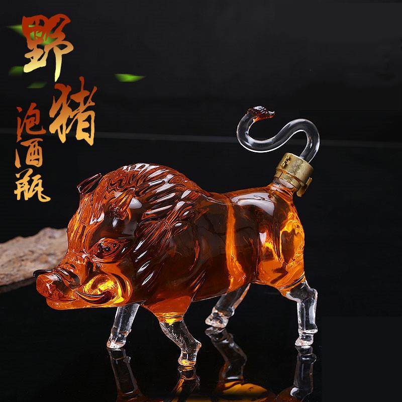 十二生肖系列野猪泡酒瓶 高硼硅玻璃人参泡酒瓶 猪造型工艺酒瓶,橡塑材料及制品,玻璃容器/玻璃瓶,淘宝优惠券,粉丝福利购,淘宝优惠卷