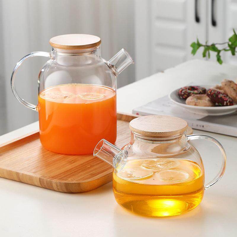 竹盖壶凉水壶玻璃冷水壶家用水杯大泡茶大容量花茶壶北欧加厚大小,餐饮具,冷水壶,淘宝优惠券,粉丝福利购,淘宝优惠卷