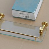 浴室厕所洗手台卫生间钢化玻璃镜前镜下置物架收纳打孔壁挂单层