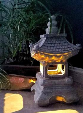 户外落地日式庭院装饰宫灯石灯花园别墅室内创意摆件禅意景观