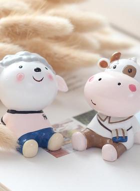 如果 Zakka仰望学园树脂工艺品桌面卡通摆件 创意家居新奇特装饰