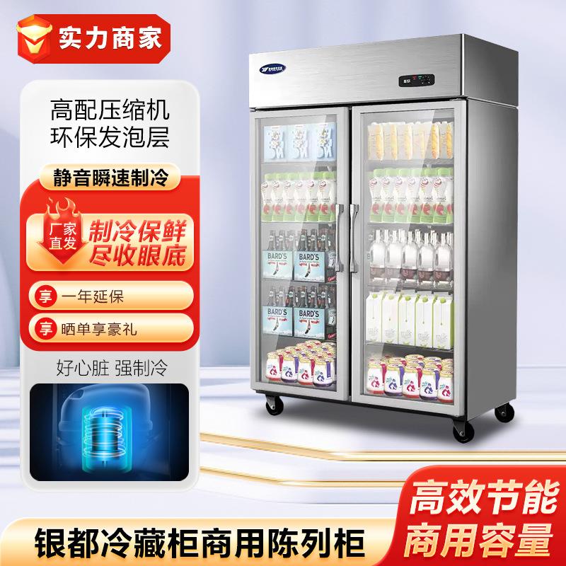 银都冰箱双门三门陈列柜保鲜冷藏柜展示柜商用冰柜酒店厨房设备