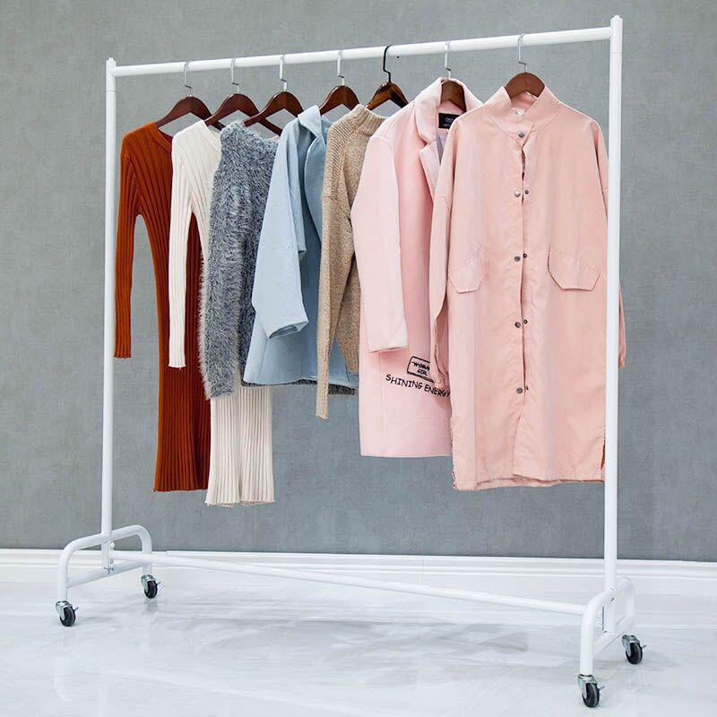 服装店展示架落地式女装店货架壁挂衣杆童装店衣架服装移动带轮子
