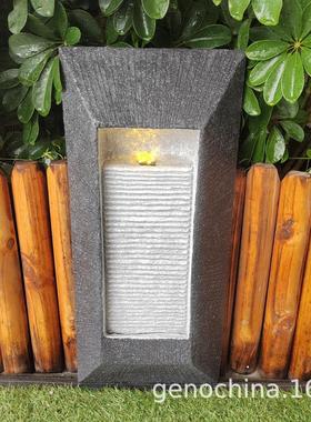 可挂墙壁的壁挂式方形造型室内墙壁流水生财景观喷泉挂饰摆件-3
