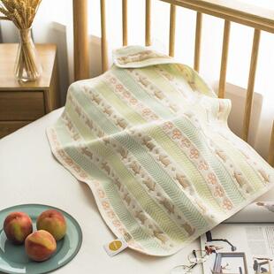 雅赞纯棉六层纱布软席配套枕巾枕套新生儿宝宝床单亲肤透气吸汗