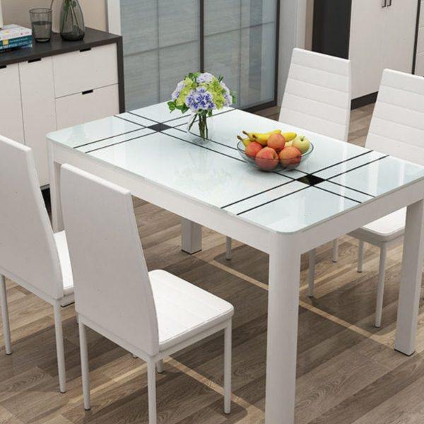 餐桌椅组合现代简约小户型4人6人长方形家用吃饭桌子钢化玻璃餐桌,住宅家具,玻璃餐桌,淘宝优惠券,粉丝福利购,淘宝优惠卷