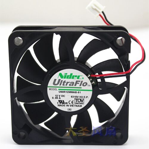 原装Nidec 6015 6CM 静音散热风扇 U60R12MMAB-51 12V 0.09A