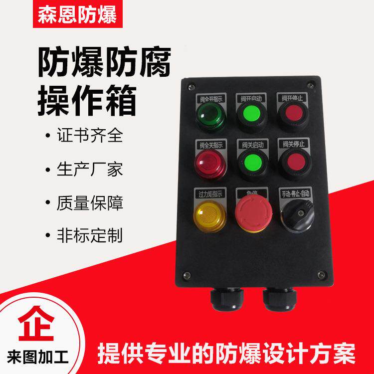 BZC防爆防腐操作柱三防控制箱防水操作箱按钮盒石油冶炼化工挂式