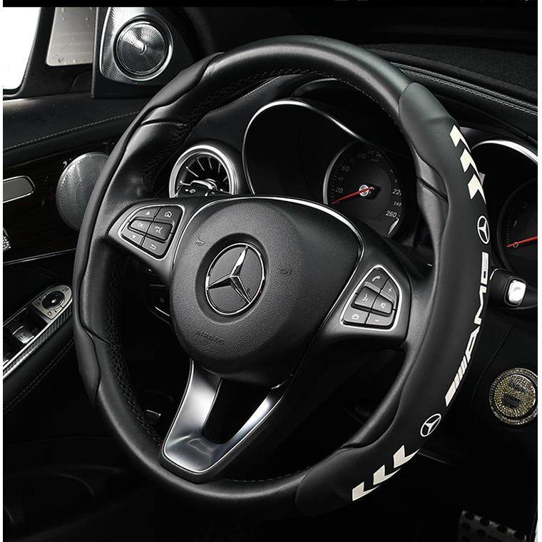 新款夜光汽车方向盘套纳帕纹皮革卡式四季防滑卡套汽车内饰用品