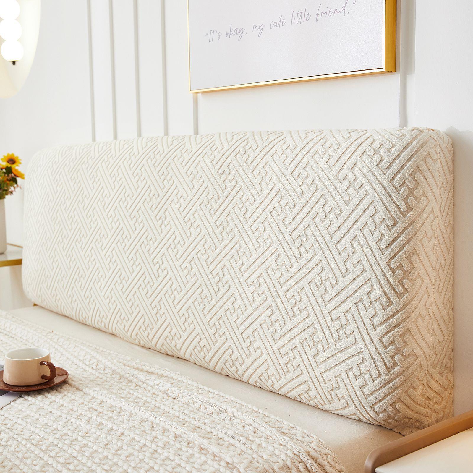 2024新款床头罩套高级感简约现代防尘罩四季款全包床靠背套罩软包