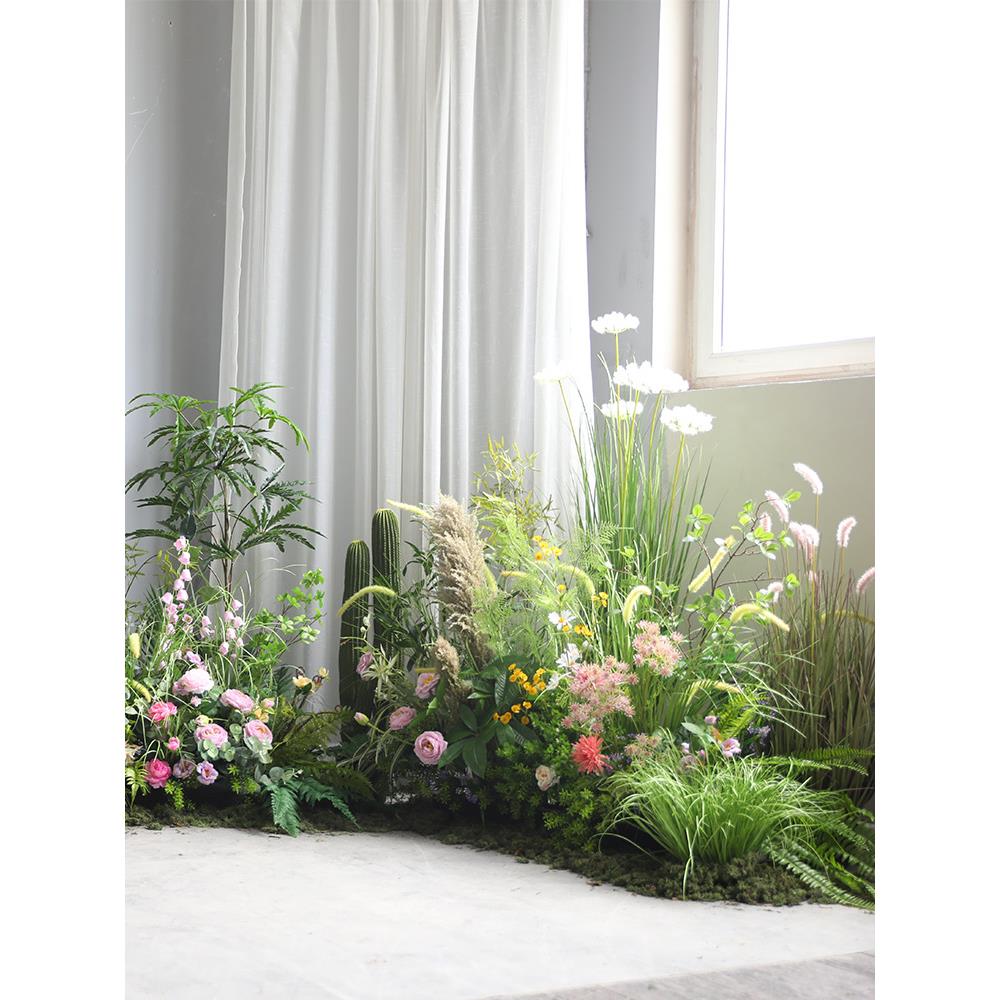 仿真花草装饰大型植物软装造景庭院酒店餐厅角落园景绿植芦苇草堆