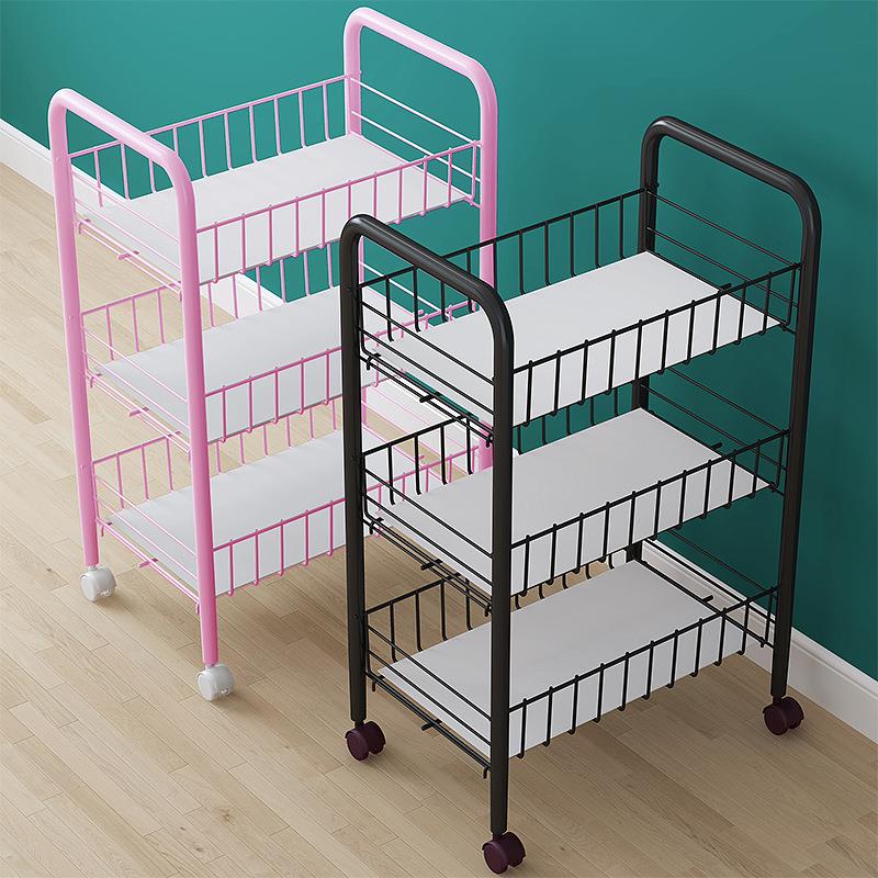 零食储物小推车落地多层宿舍床头简易书架卧室收纳整理厨房置物架