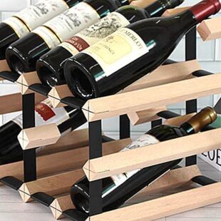 实木榉木斜放红酒架展示架定制家用餐厅客厅酒吧葡萄酒酒柜格子