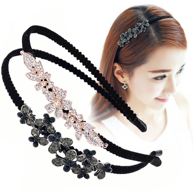 压发圈2024新款水钻发箍防滑头B箍外出女神妈妈款优雅大气夏细复