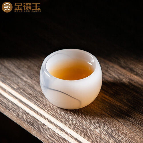水墨玉瓷茶杯喝茶品茗杯主人杯个人用玻璃琉璃白瓷单杯子功夫茶具