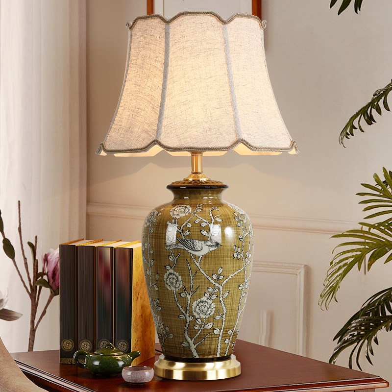 美式复古台灯大号客厅沙发台灯全铜书房台灯大气高档别墅酒店台灯