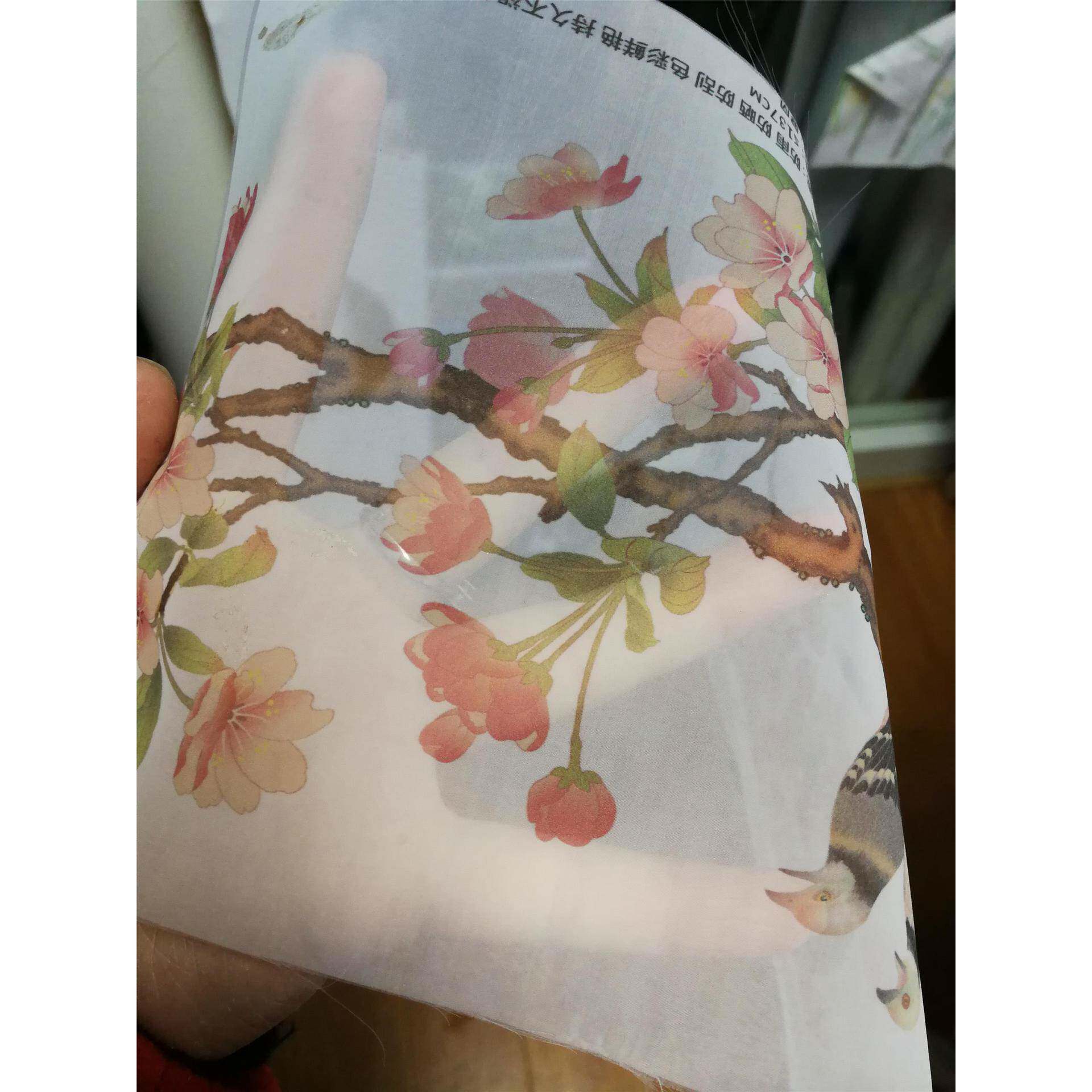 真丝布透明半透明UV打印写真橱窗装饰挂画服装店墙纸半透明装饰布