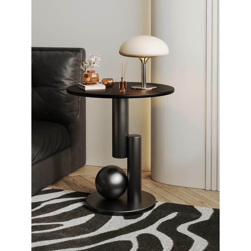 黑色边几茶几岩板沙发客厅家用床头感极简设计师可移动小圆桌,基础建材,脚轮/万向轮,淘宝优惠券,粉丝福利购,淘宝优惠卷