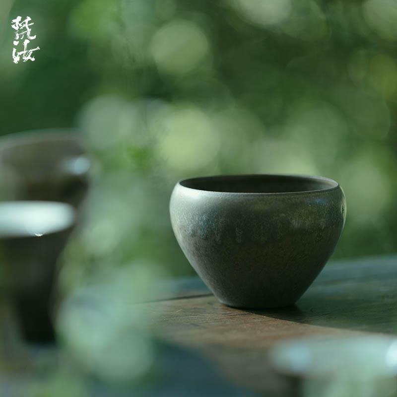 日式纯手工陶土茶色茶渣缸建水茶室茶渣斗干泡盘茶道水盂