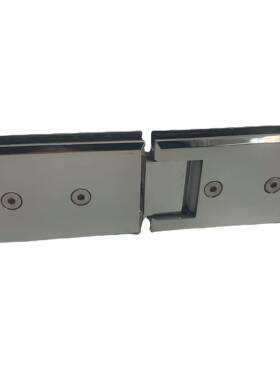 304不锈钢方形斜边180°挖缺浴室夹砂光无框玻璃门夹弹簧淋浴房