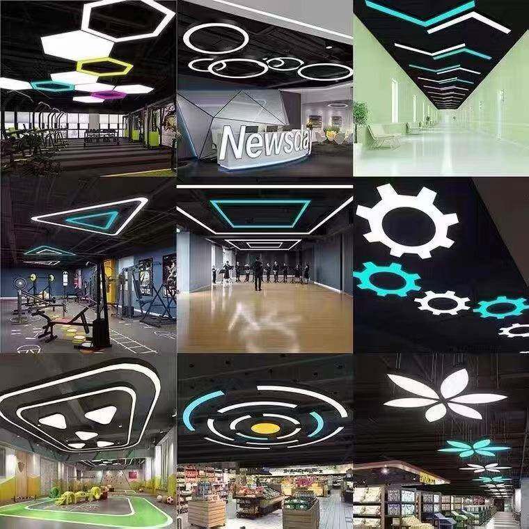 商用led造型灯办公室健身房商场超市工装异形灯创意造型工业吊灯
