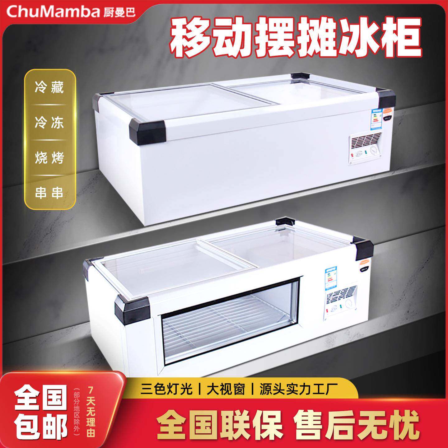 台式冷柜摆摊烧烤小吃户外冷藏冷冻展示柜三轮车保鲜炸串摆台冰箱