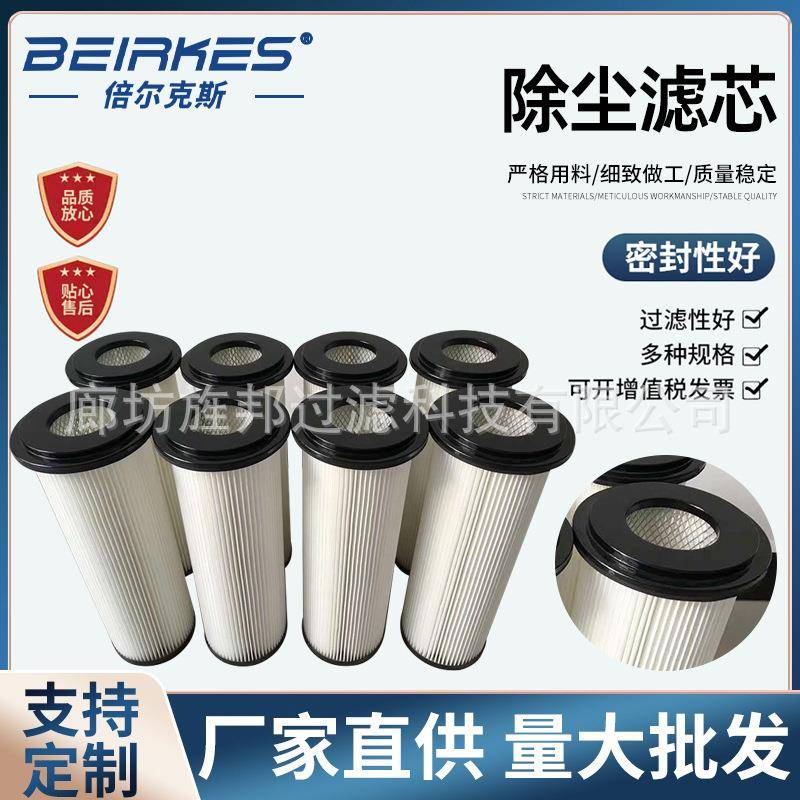 工业除尘滤芯滤筒阻燃焊烟粉尘空气喷砂喷粉喷涂抛丸覆膜聚酯纤维