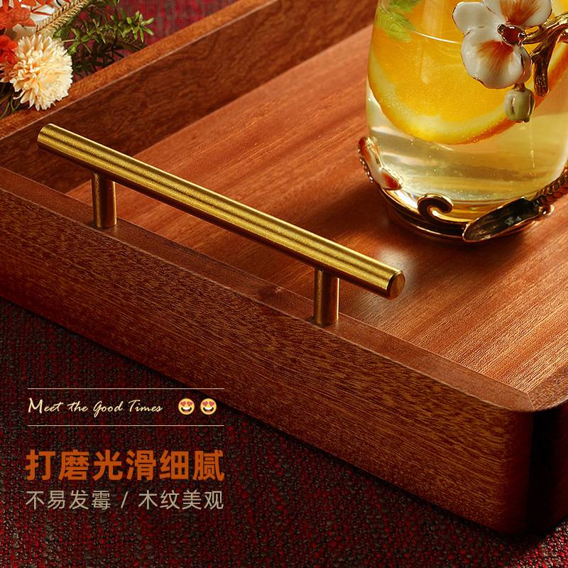 乌檀木木制披萨面包水果托盘 木质日式早餐木盘子 酒店餐厅茶盘
