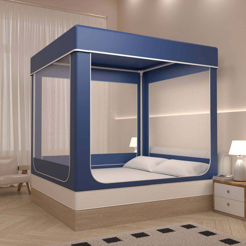 2025新款遮光床幔防蚊三开门免安装宿舍蚊帐家用卧室儿童防摔支架