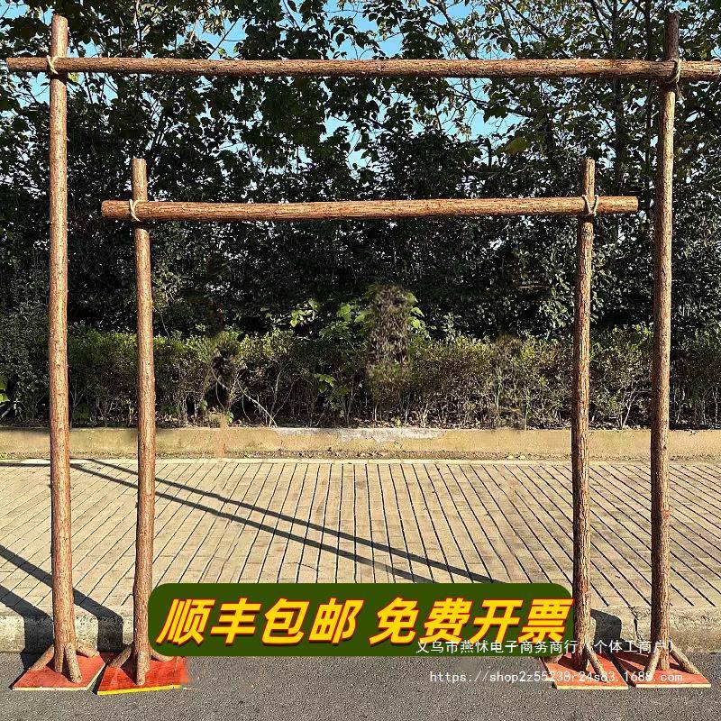 森系婚礼拱门木架子木桩花架爬藤架杉木杆白桦树干原木环创装饰架