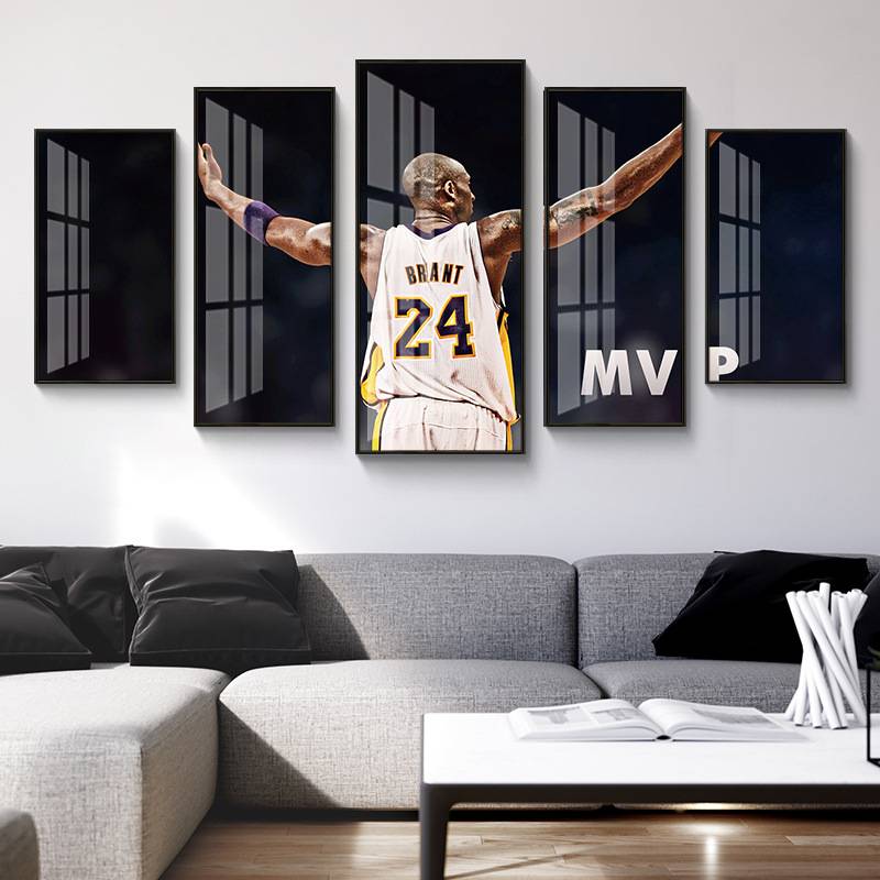 nba 篮球科比五联挂画湖人球星装饰卧室床头宿舍电竞房间墙面壁画