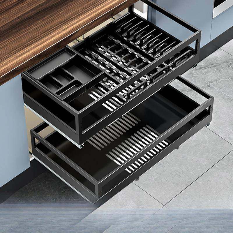 凡尔居拉篮厨房橱柜04不锈钢双层抽屉式调味碗架橱柜收纳碗,家装主材,拉篮,淘宝优惠券,粉丝福利购,淘宝优惠卷