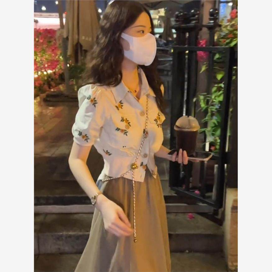 小个子穿搭一整套半身裙两件套装气质女装高级感2024夏天新款裙子