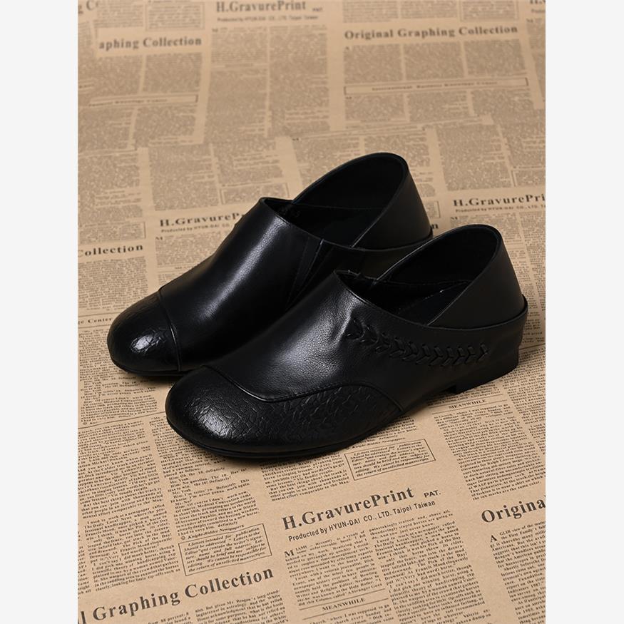 头层牛皮圆头深口内增高