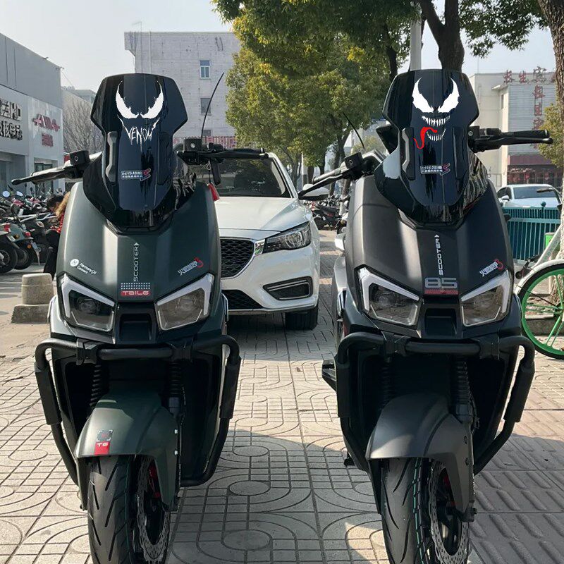 适用台铃火眼机甲3封神电动车风挡毒液装饰贴纸平安喜乐立体配饰